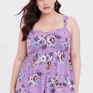 Torrid lavender floral babydoll top